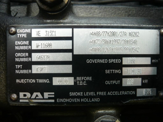Двигатель DAF 95 XE315C1 2006г. в сборе