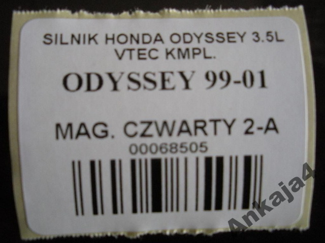HONDA ODYSSEY 3.5L J35A1 1999 2005 99 02 05 двигатель