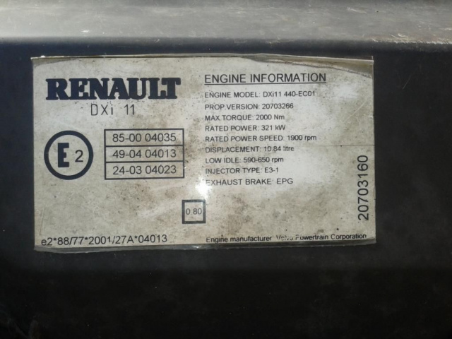 Двигатель renault DXI 11 440 kM
