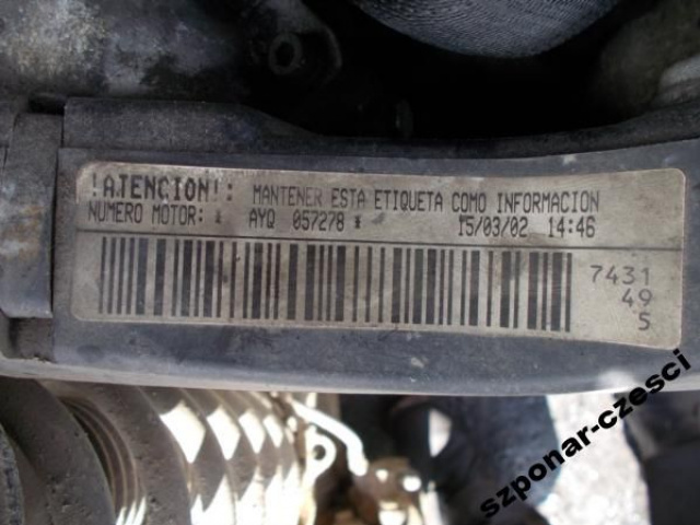 Двигатель в сборе AYQ VW CADDY SEAT INCA 1.9SDI