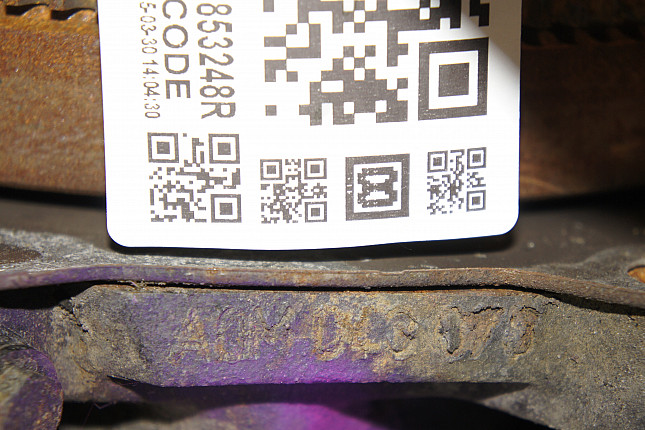 Номер двигателя и фотография площадки VW AQM