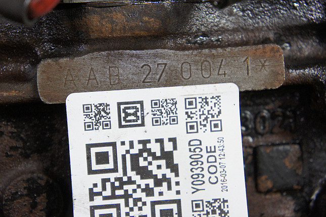 Номер двигателя и фотография площадки VW AAB