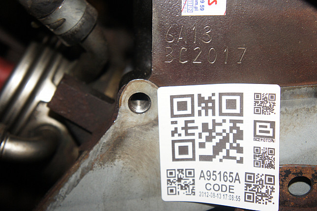 Номер двигателя и фотография площадки MITSUBISHI 6A13