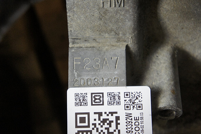 Номер двигателя и фотография площадки Honda F23A7